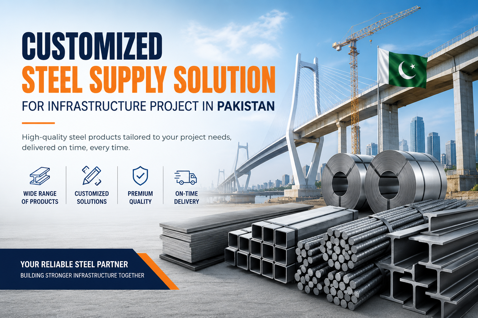 Latest company case about Customized Steel Supply Solution for Infrastructure Project in Pakistan